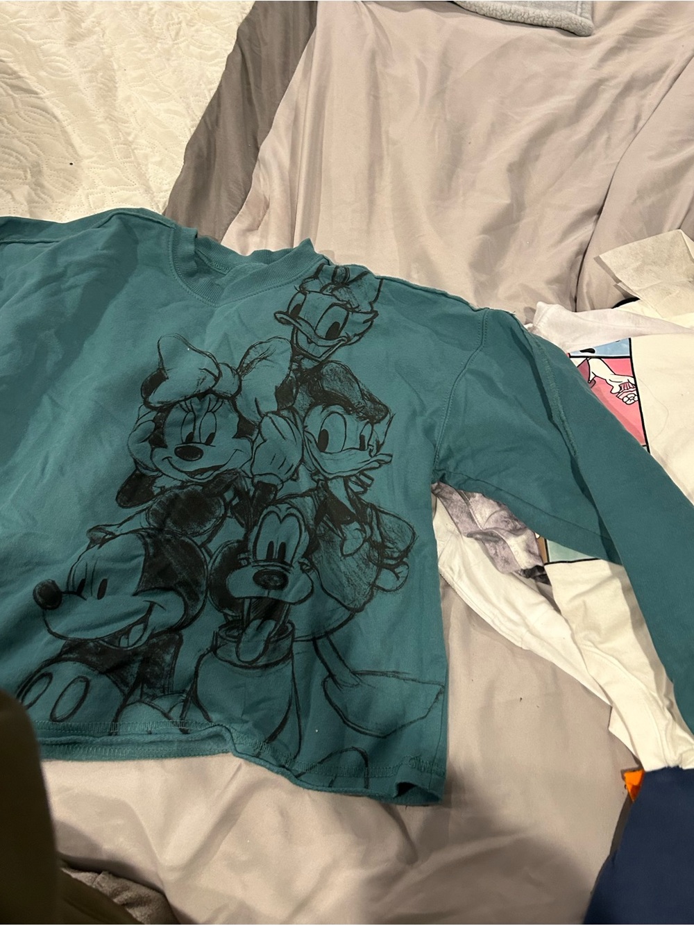 Disney Teal Girls Long-Sleeve Character Sweatshirt